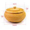 Hand-Woven Round Rattan Storage Basket with Lid – 8.6x5.1 Inch Durable Wicker Box for Picnic, Decoration, and Multi-Purpose Storage – Eco-Friendly Craftsmanship