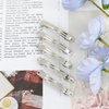 Cinaci 50 Pack 2 Inch / 2.4 Inch / 3 Inch/ 4 Inch Blank Silver Metal DIY Craft French Barrettes Snap Hair Clips Pins for Women Girls Hair Accessories (2.4 Inch)