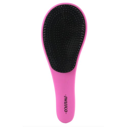 Swissco Soft Touch Detangling Hair Brush for Natural, Curly, Wet or Dry Hair (Pink)
