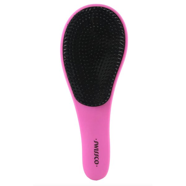 Swissco Soft Touch Detangling Hair Brush for Natural, Curly, Wet or Dry Hair (Pink)