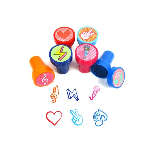 TINYMILLS 24 Pcs Music Assorted Stamps for Kids Self Ink Stamps, Birthday Party Favors, Goody Bag Fillers, Carnival Gifts, Pinata Filler, Classroom Rewards, Tween Birthday Gift