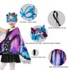 Kids Butterfly Wings Costume Girls Fairy-Wings Toddler Dress Up Play Costumes Butterfly Hair Clip Mask Party Favors (Purple Green Sets)