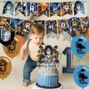 Attack Birthday Party Decoration,Attack 4 Include Anime Theme Birthday Banner, Cake Topper, Latex Balloons for Fans Birthday Party Supplies