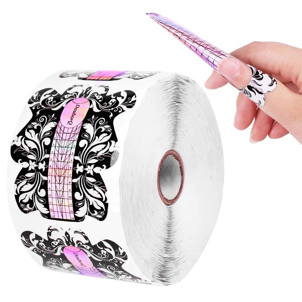 DouborQ 500PCS ,Nail Extension Tips,for Acrylic Nails, Acrylic Nail/UV Gel nail forms Guide Stickers Nail Art Equipment for Salon (nail forms Set)