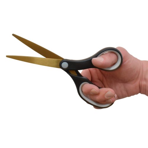 Westcott 55847 8-Inch Titanium Scissors For Office and Home, Black/Gold, 2 Pack