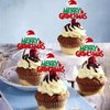 Rsstarxi 24 Pack Merry Grinchmas Cupcake Toppers Red Green Glitter Santa Hat Merry Christmas Cupcake Picks for Grinch Christmas Theme Xmas Holiday Kids Birthday Party Cake Decorations Supplies