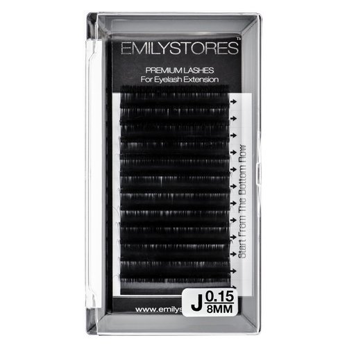 EMILYSTORES Lash Extensions 0.15mm Thickness J Curl 8mm Length Individual Volume Natural Eyelashes For Eyelash Extensions(0.15,J,8mm)
