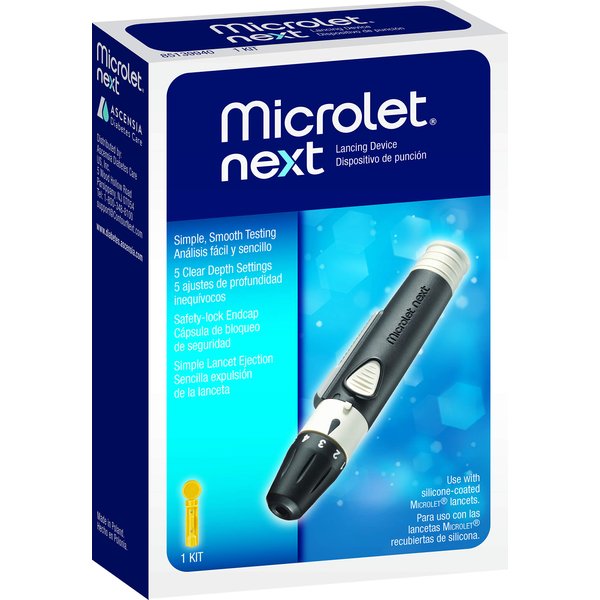 Ascensia MICROLET NEXT Adjustable Lancing Device, 5 Depth Settings