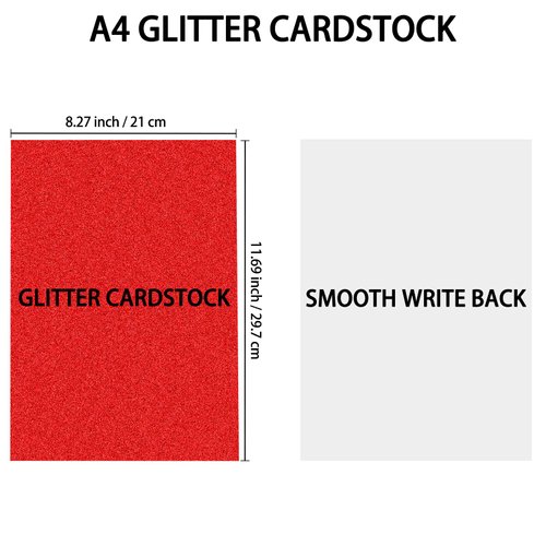 Owl Focus Premium Glitter Cardstock Paper for DIY Crafts, Greeting Cards, and Decor - Vibrant Colors, Shimmering Brilliance, and Crafting Excellence,18 Sheets 10 Colors,A4 Size,250GSM