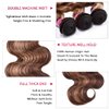UNice Honey Blonde Highlight Body Wave Human Hair Weave 1 bundle 18 inch, Brazilian Remy Hair Dark Root Ombre Blonde Human Hair Extensions for Sew In TL412 Color