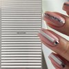 DANNEASY 8 Sheets White Nail Art Stickers French Tips Stripe Nail Stickers Holographic Nail Decals Self-Adhesive Nail Design Stickers Manicure Sticker Nail Decoration for Acrylic Nails