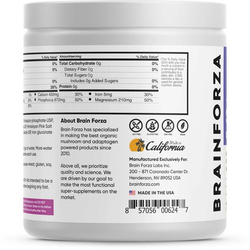 Brain Forza Super Fast Keto Electrolytes for Fasting - Premium Electrolytes, No Sugar or Flavoring w/Potassium, Sodium, Magnesium, Calcium, Iron, Pink Himalayan Salt, (30srv, Unflavored)