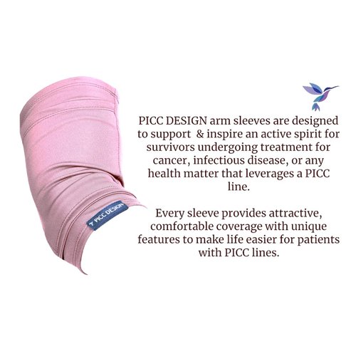 PICC DESIGN: Signature Soft Mesh PICC Line Arm Sleeve w/Moisture-Wicking Properties and Secured Opening! (Pink, S)
