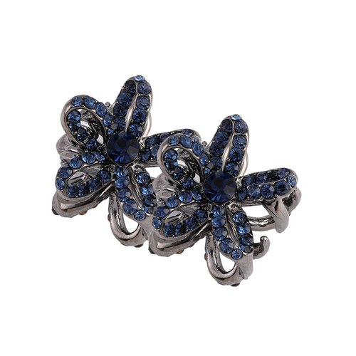 Decorative Hair Clips 2Pcs Mini Hair Claw Clips Retro Crystal Hair Clip No- Slip Metal Grip Jaw Clips Fancy Hair Barrette Clamp Hair Catch Clips for Women Girls Rhinestone Hair Clips