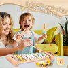 Baby Musical Instruments for Toddlers Montessori Toys, DUDUCOFU Wooden Musical Toys with 12 Pcs Percussion Instruments Early Learning Music Toys Gift for Kids Boys Girls