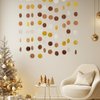 Gold Coffee Brown and Cream Paper Garland Circle Streamer Hanging Decoration for Neutral Baby Shower Birthday Graduation Wedding Party, 2'' in Diameter, 6 Strands