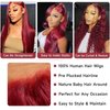 99j Burgundy Lace Front Wigs Human Hair Body Wave 13x4 HD Glueless lace Frontal Wigs Human Hair Pre Plucked hair Bleached Knots 180% Density wigs for women Wine Red Colored Brazilian virgin 24inch