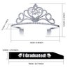 2024 Party Supplies Kit - Glittered Metal Graduation Tiara, Sash Present for Decorations and Favors
