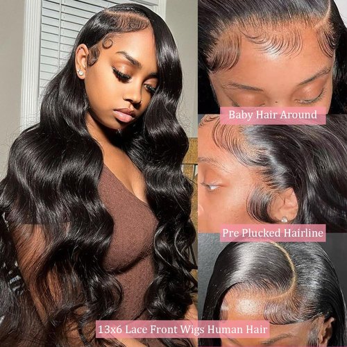 CUMASE 200 Density HD Lace Front Wigs Human Hair 13x6 Lace Front Wigs Human Hair Body Wave Lace Front Wigs Human Hair Glueless Body Wave Lace Frontal Wig for Women 22 Inch