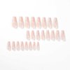 Foccna Butterfly Fake Nails, Artificail Extra Long Press on Nails, Glitter Acrylic Pink Full Cover Fake Nails with Design Nail Tips for Women&Girls, 24PCS