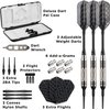 Viper Bobcat Adjustable Weight Soft Tip Darts with Storage/Travel Case: Nickel Silver Plated, Black Rings, 16-18 Grams
