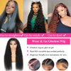 Binrris Wear and Go Glueless Wigs Human Hair Water Wave Transparent Lace Front Wigs 13x4 Lace Frontal Wigs With Elastic Band For Black Women 180% Density Water Wave Wigs Human Hair (24)