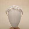 Teyglen Wedding Pearl Headband Bridal Pearl Beads Tiara Crown Floral Princess Hair Crown Hair Pieces Hair Accessories for Women Bride Prom Birthday Party (Ivory)