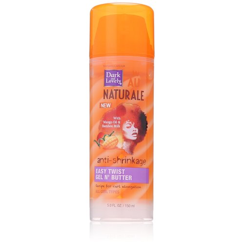 Curly Hair Products by SoftSheen-Carson Dark and Lovely Au Naturale Easy Twist Gel N' Butter, with Mango Oil and Bamboo Milk, For all Curl Types, Great for Twist Outs, Paraben Free, 5 fl oz