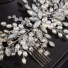 JWICOS Wedding Crystal Hair Combs Bridal Pearl Side Comb Wedding Hair Accessories Bridal Headpieces for Women and Girls