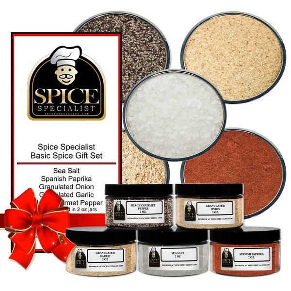 Basic Spice Gift Set by Chef Cherie - Contains 5 Plastic Jars