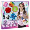 DIY All in One Crochet Knitting Kit for Beginners Starter Arts & Craft Set for Kids Teens Tweens & Adults – How to Learn Make Your Own Yarn Pom Poms – Birthday Gift for Kids Ages 8+