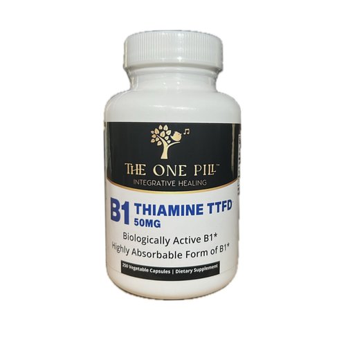 The One Pill Integrative Healing Vitamine B1 Thiamine TTFD, Thiamine Tetrahydrofurfuryl Disulfide, 50mg-250Capsules,Vegan,Non GMO,No Artificial fillers or sterate additives.