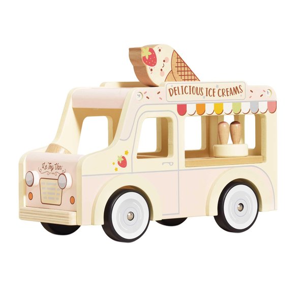 Le Toy Van - Wooden Doll House Dolly Ice Cream Van Play Set for Dolls Houses | Daisylane Dolls House Furniture Sets - Suitable for Ages 3+