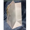 MODEENI 8x10 Pure White Thank You Gift Bags with Gold Foil Handles - 12 Bags - Medium Size 8x5x10 - Luxury Paper Shopping Boutique Bags with Matte Embossed Finish