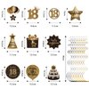 Happy 18th Birthday Party Hanging Swirls Streams Ceiling Decorations, Celebration 18 Foil Hanging Swirls with Cutouts for 18 Years Old Black and Gold Birthday Party Decorations Supplies