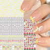 8 Sheets Summer Nail Art Stickers Decals Fruits Lemon Cotton Cloud Stars 3D Self -Adhesive Nail Decals Yellow French Tip Watermelon Design Manicure Decoration for Women Girls