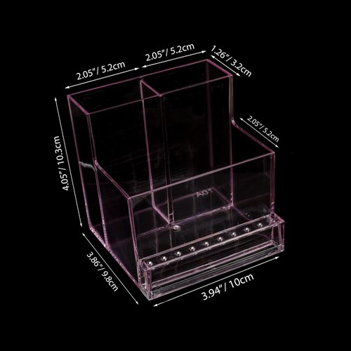 ANGNYA Nail Drill Holder Grinding Bit Storage Box, 10 Holes Transparent Nail Drill Bit Holder Plastic Nail Drill Tool Organizer Manicure Tools Display Box for Nail Tech Supplies(Pink)
