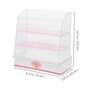 ibasenice Miniature Bakery Case, Dollhouse Cake Bread Stand Display Cabinet 1:12 Scale Mini Food Display Cabinet Model with Sliding Door for Dollhouse Store Scene Decoration Pink