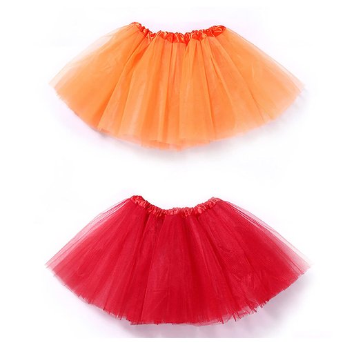 Women Tutu Colorful Running Skirts Rave Costumes Tutus, Classic Skirts Party Favor Orange