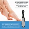 ForPro Black Bear Stainless Steel Pedicure File - Callus Remover Foot File- Double-Sided Professional Quality File for Heels and Feet- 10.5’’ L