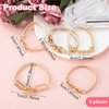 CustomyLife 5pcs Gold Bracelet Hair Ties for Women, Boho Alloy Hair Band Scrunchies Ponytail Holder, Fashion Elastics Hair Ring Accessories for Long Short Curly Straight Thin Thick Hair