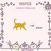 PINKAAJ Set of 100 Cat Confetti, Glitter Cat Paper Scatter, Cat Birthay Party Confetti, Cat Smash Cake Decor, Pet Cat Birthday Party Decor, Kitty Birthday Party Supplies (GOLD)