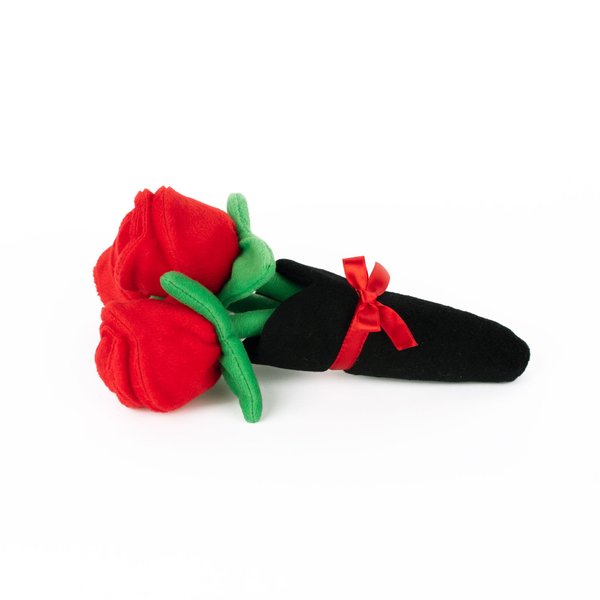 ZippyPaws Burrow, Valentine's Day Bouquet of Red Roses - Interactive Dog Toys for Boredom - Hide and Seek Dog Toys, Colorful Squeaky Dog Toys for Small & Medium Dogs, Plush Dog Puzzles