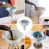 NZKNP 4 in 1 Kitchen Funnel Set - BPA-Free, 3 Sizes, Detachable Strainer, Easy to Clean & Store