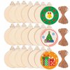 Max Fun 120Pcs Wood Slices 3.5" Wooden DIY Christmas Ornaments Unfinished Predrilled Wood Circles for Crafts Centerpieces Round Wooden Discs Hanging Decorations
