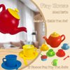Pretend Play Kids Tea Party Set - 17 pcs Tea Cup Set for Kids Dish Washer Safe Plastic Tea Set for Toddlers, Juego de te para niñas, Girls Tea Set, Toy Dishes
