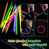 Taikula 100 Pack 8” Red Glow Sticks Bracelet Bulk Glow Sticks with 100 Connectors Neon Glow In The Dark Party Supplies for Christmas Holiday Decoration Party Carnival (Red)