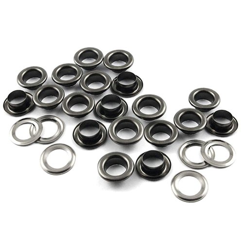 CRAFTMEMORE 1/4" Hole Size 100 Sets Gunmetal Black Metal Grommets Eyelets with Washers for Bead Cores, Clothes, Leather, Canvas (Gunmetal, 100 Pack)