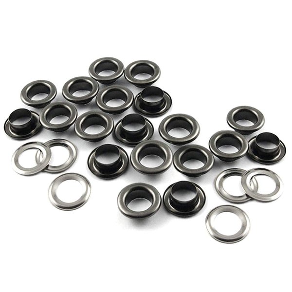 CRAFTMEMORE 1/4" Hole Size 100 Sets Gunmetal Black Metal Grommets Eyelets with Washers for Bead Cores, Clothes, Leather, Canvas (Gunmetal, 100 Pack)