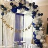 PatiCool Navy Blue Balloons - 12 inch 100pcs Latex - Round Dark Blue Birthday Balloons with 2 Ribbons for Birthday Party, Graduation, Wedding, Anniversary, Baby Shower Decorations